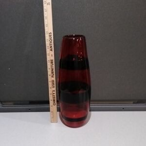 Elegant Red and Black Glass Vase